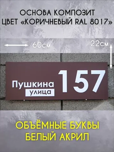 Адресная табличка на дом с объемными буквами