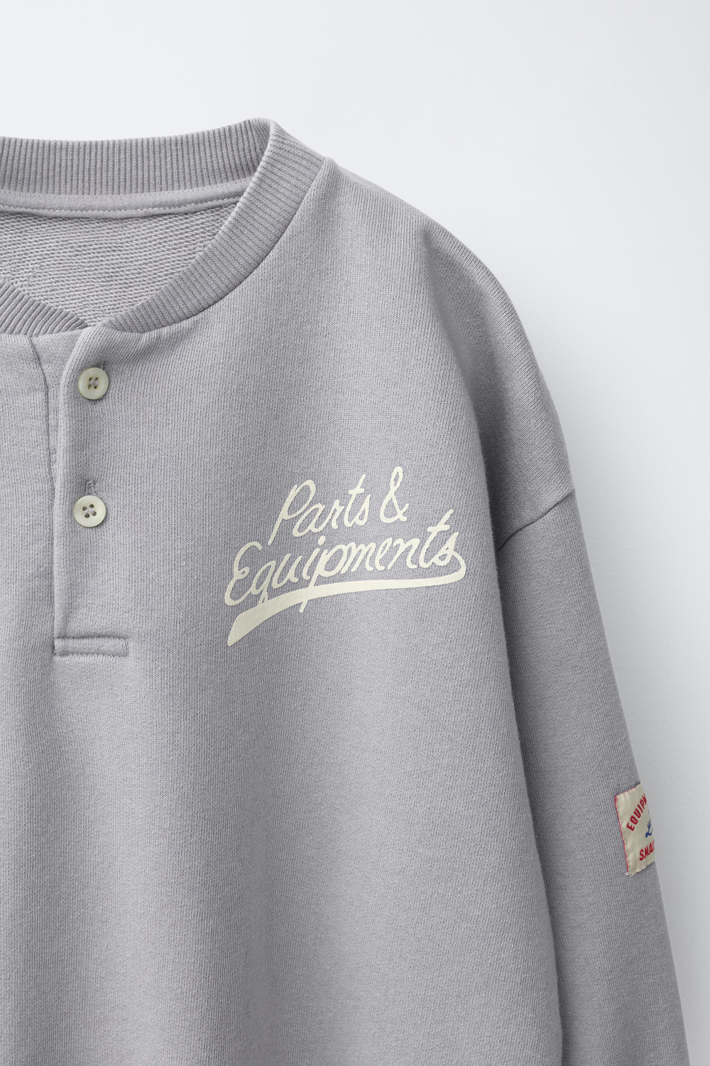 ZARA ТОЛСТОВКА ПОЛО, СЕРО-СИНИЙ