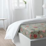 Простыня на резинке IKEA NASSELKLOCKA (НАССЕЛКЛОКА), Зеленый с рисунком, 90х200 см