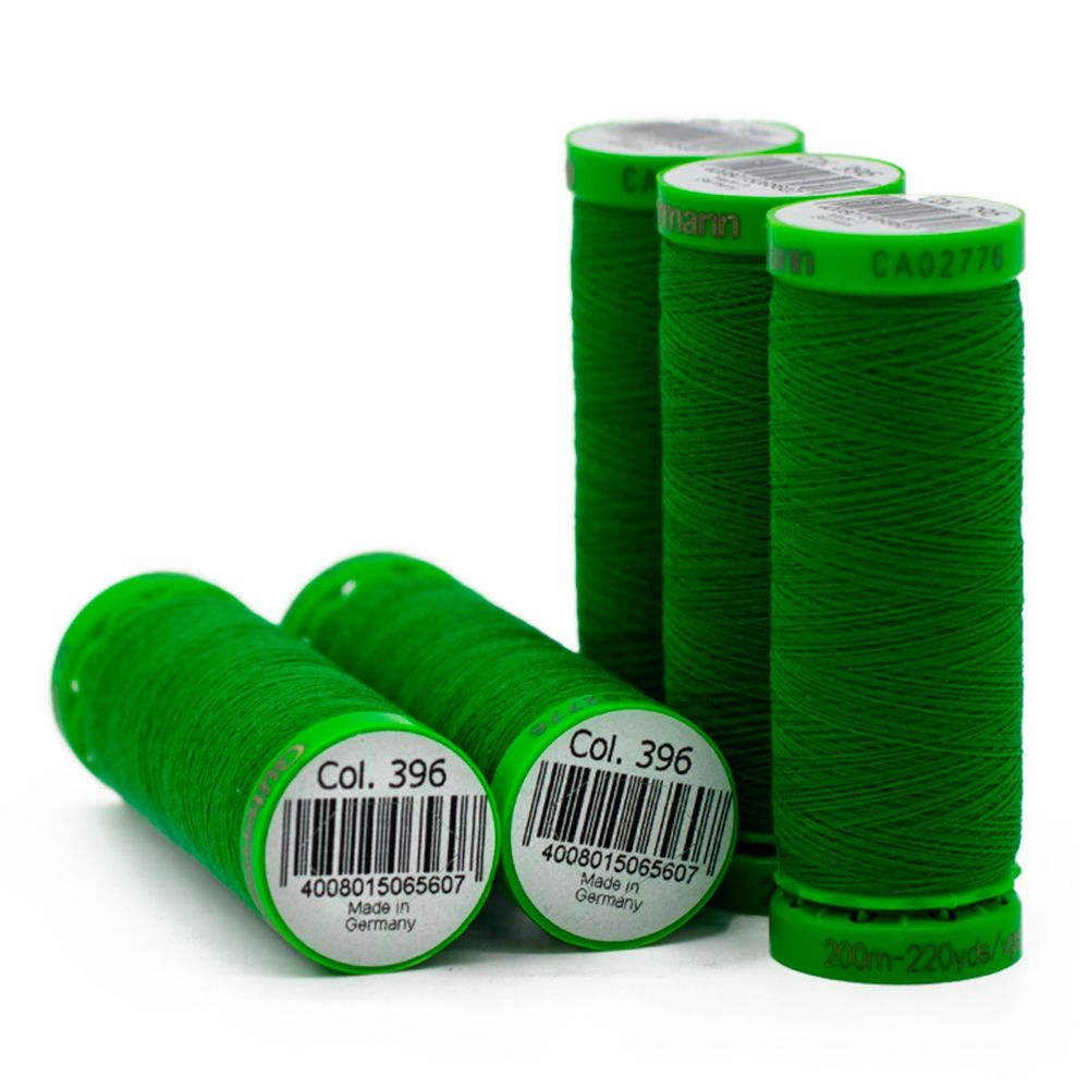 Нитки для тонких тканей Gutermann Extra Fine 150 (200 метров), 5 кат. | 396 ярко-зеленый