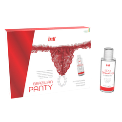Набор Intt Brazilian Panty Sliding Gel Strawberry красный