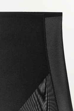 ZARA ШОРТЫ-ВЕЛОСИПЕДКИ ИЗ ПОЛИАМИДА С СЕТЧАТЫМИ ВСТАВКАМИ, ЧЕРНЫЙ