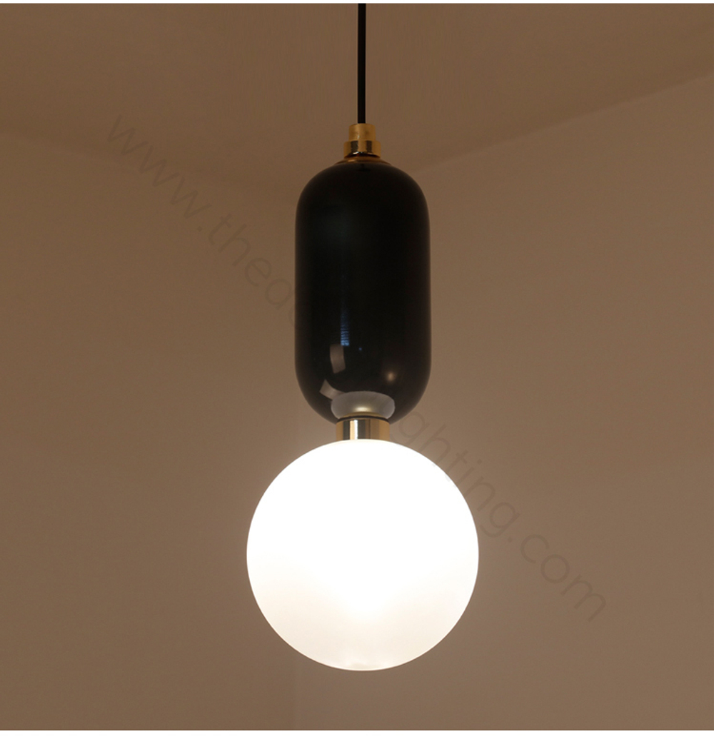Pendant design lamp Aballs  by Parachilna (Black,  D30)