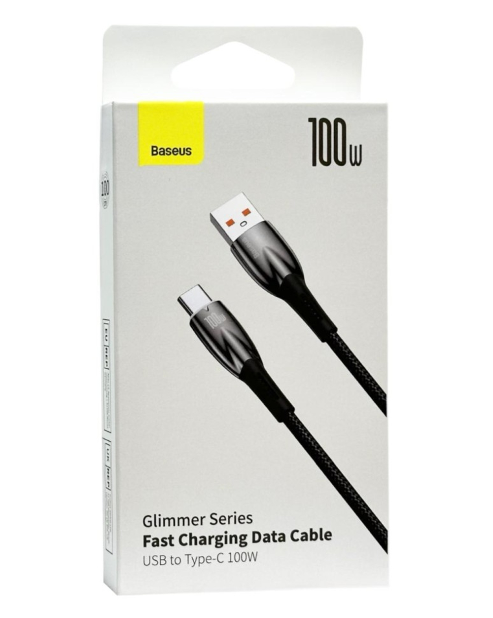 Usb Кабель-зарядка TYPE-C Baseus Glimmer Series 100W 1м CADH000401 чёрный