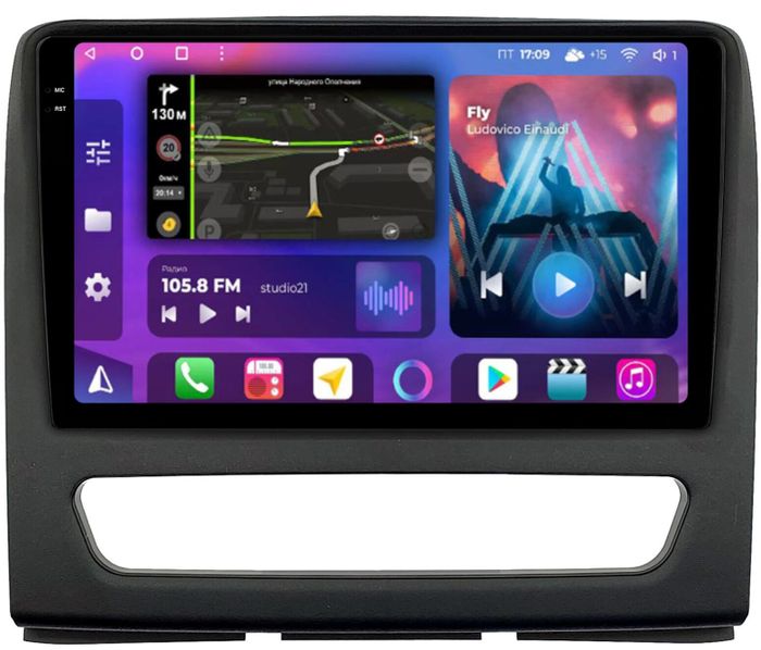 Магнитола для Sollers Atlant 2022+ (рамка большая) - FarCar BM9-2K-9601-9 монитор 9.5" 2K QLED на Android 14, Быстрая, CarPlay, 4G SIM-слот