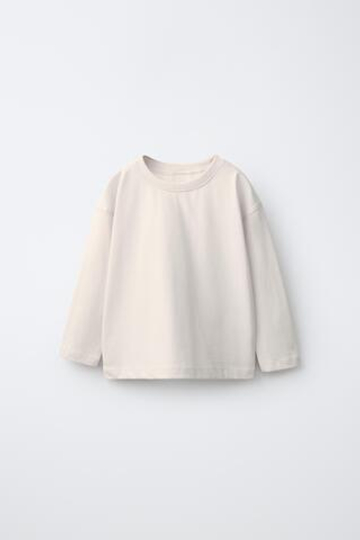 ZARA НАБОР ИЗ ТРЕХ ФУТБОЛОК С ДЛИННЫМ РУКАВОМ, ЧЕРЕПИЧНЫЙ