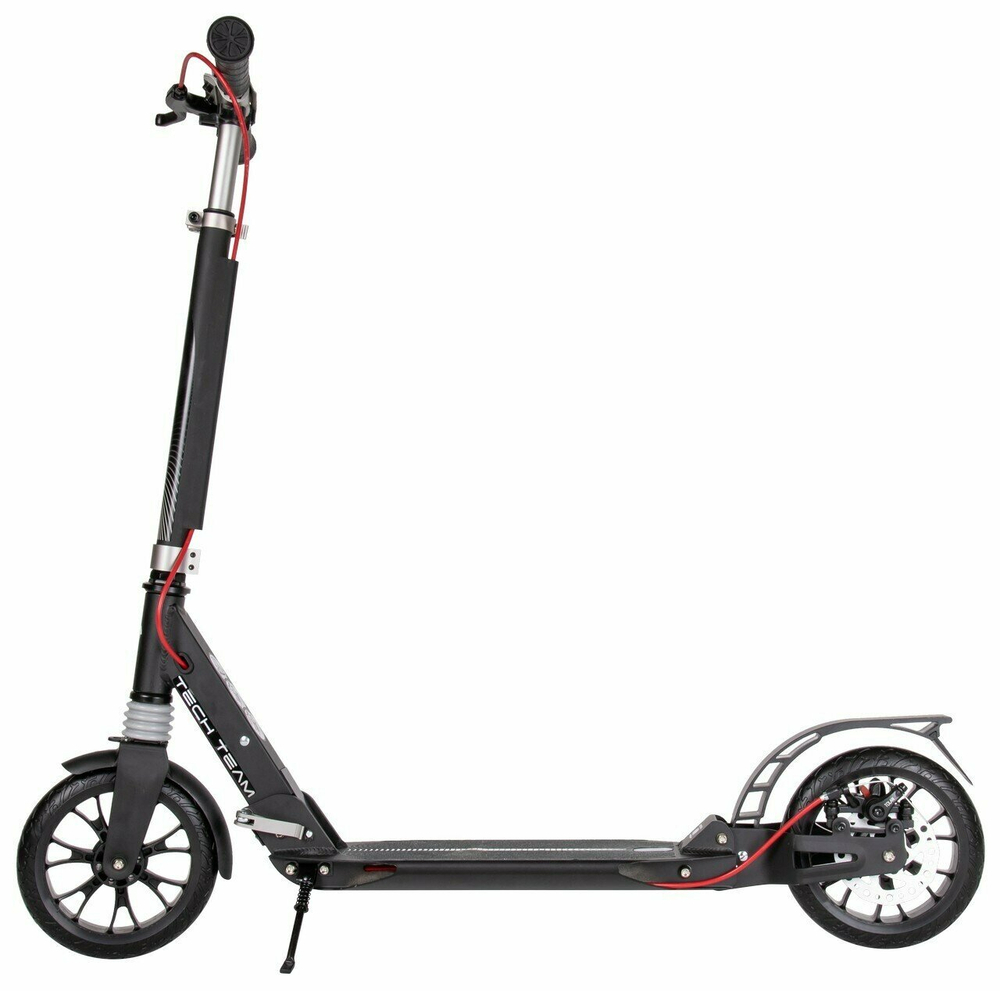 Детский 2-колесный городской самокат TechTeam City Scooter Disk Brake 2020, черно-серый