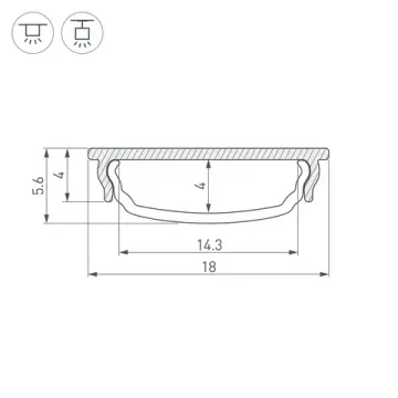 Гибкий профиль для контурной подсветки 2м 039588 черный ARH-BENT-W18-2000 ANOD BLACK Arlight