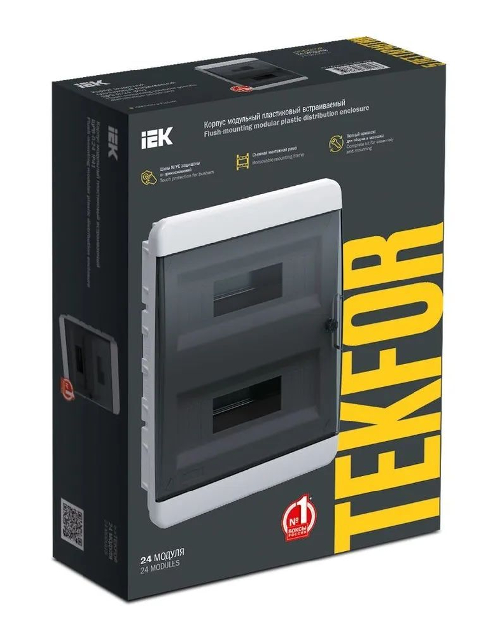 IEK TEKFOR Корпус пласт. ЩРВ-П-24 IP41 черн. прозр. дверь