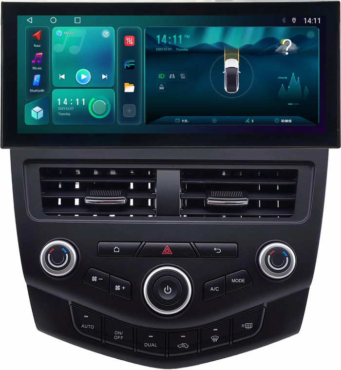 Магнитола для Honda Accord 7 2003-2008 - Kuberg монитор 12.3" в стиле LEXUS на Android 13, Быстрая, CarPlay, 4G SIM-слот