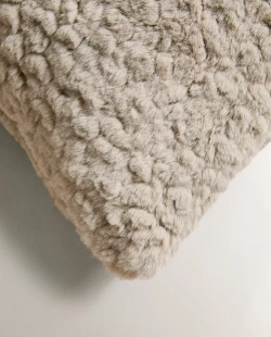 ZARA HOME НАВОЛОЧКА ДЛЯ ДЕКОРАТИВНОЙ ПОДУШКИ ИЗ ИСКУССТВЕННОЙ ШЕРСТИ, СЕРЫЙ