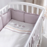Комплект белья для классической кроватки Toys Sateen 6 предметов цвет серый