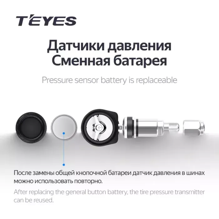 Система контроля давления в шинах - Teyes TPMS с внутренними датчиками