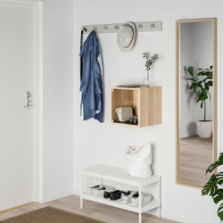 IKEA EKET  (ИКЕА ЕКЕТ)  -  Шкаф навесной со стеклянной дверцей - имитация беленого дуба 35x35x35 см