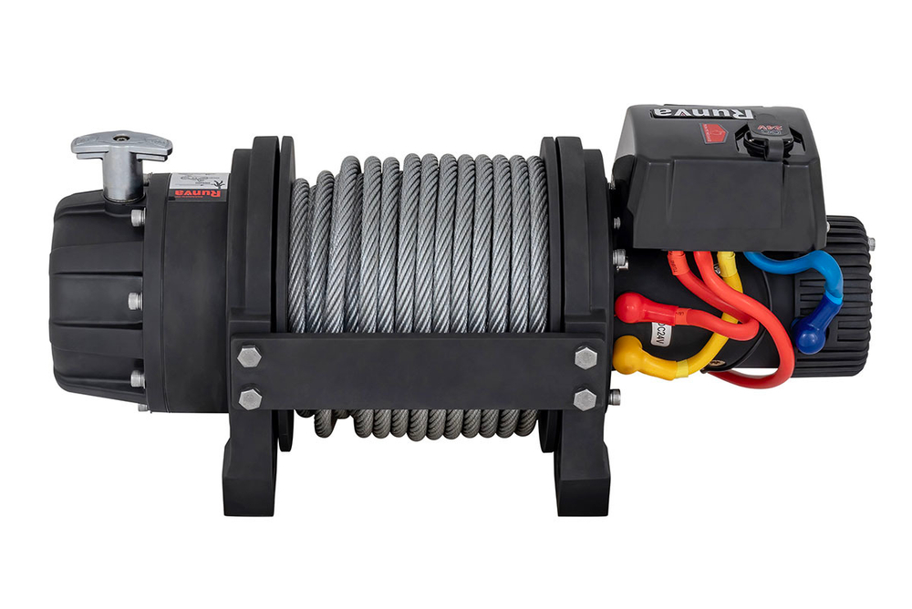 Лебёдка электрическая 12V Runva 25000 lbs влагозащищенная, стальной трос