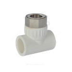 Тройник PP-R комбинированный белый Дн 20х1/2" с накидной гайкой VALFEX 11140020