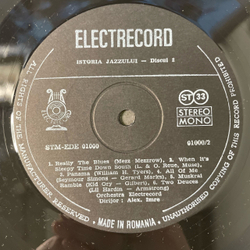 Винтажная виниловая пластинка LP История Джаза Orchestra Electrecord Dir. Alexandru Imre, Stilurile New Orleans Si New Orleans Revival (Румыния 1975)