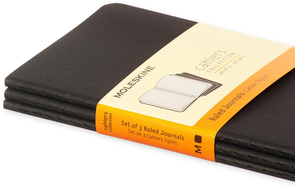 Блокнот Moleskine Cahier Journal (QP311) Pocket 90x140мм обложка картон 64стр. линейка черный (3шт)