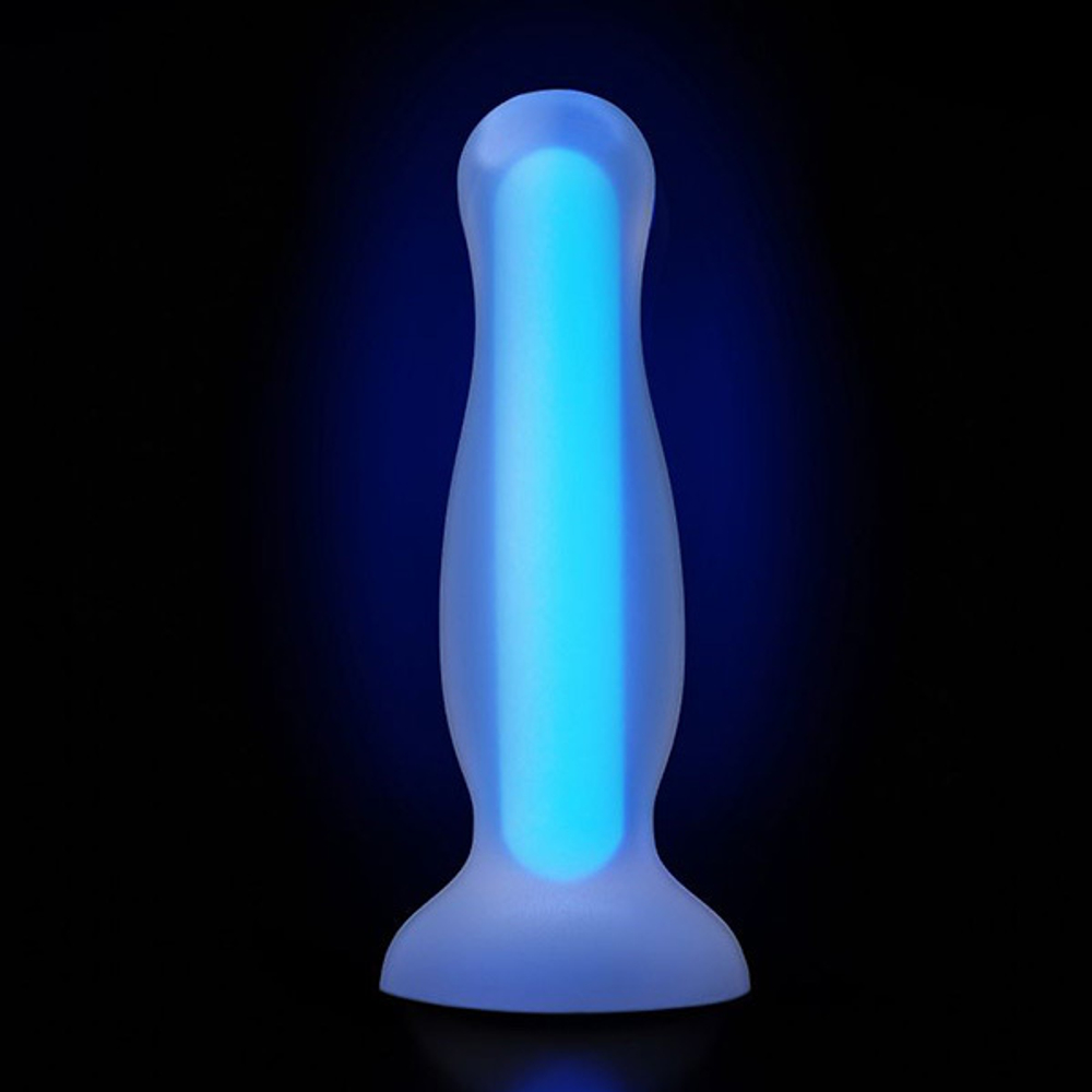 Голубая светящаяся в темноте анальная втулка 10см ToyFa Beyond Kyle Glow 873012