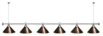 Лампа STARTBILLIARDS 6 пл. (плафоны золотые,штанга золотая,фурнитура золото)