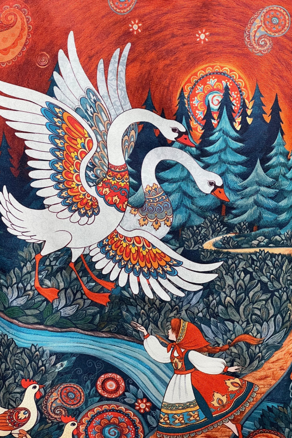 String bag "Geese-swans"