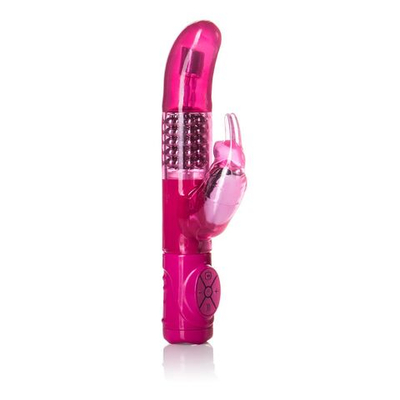 Розовый вибромассажер Advanced G Jack Rabbit с клиторальным зайчиком - 18 см. (Цвет: розовый)