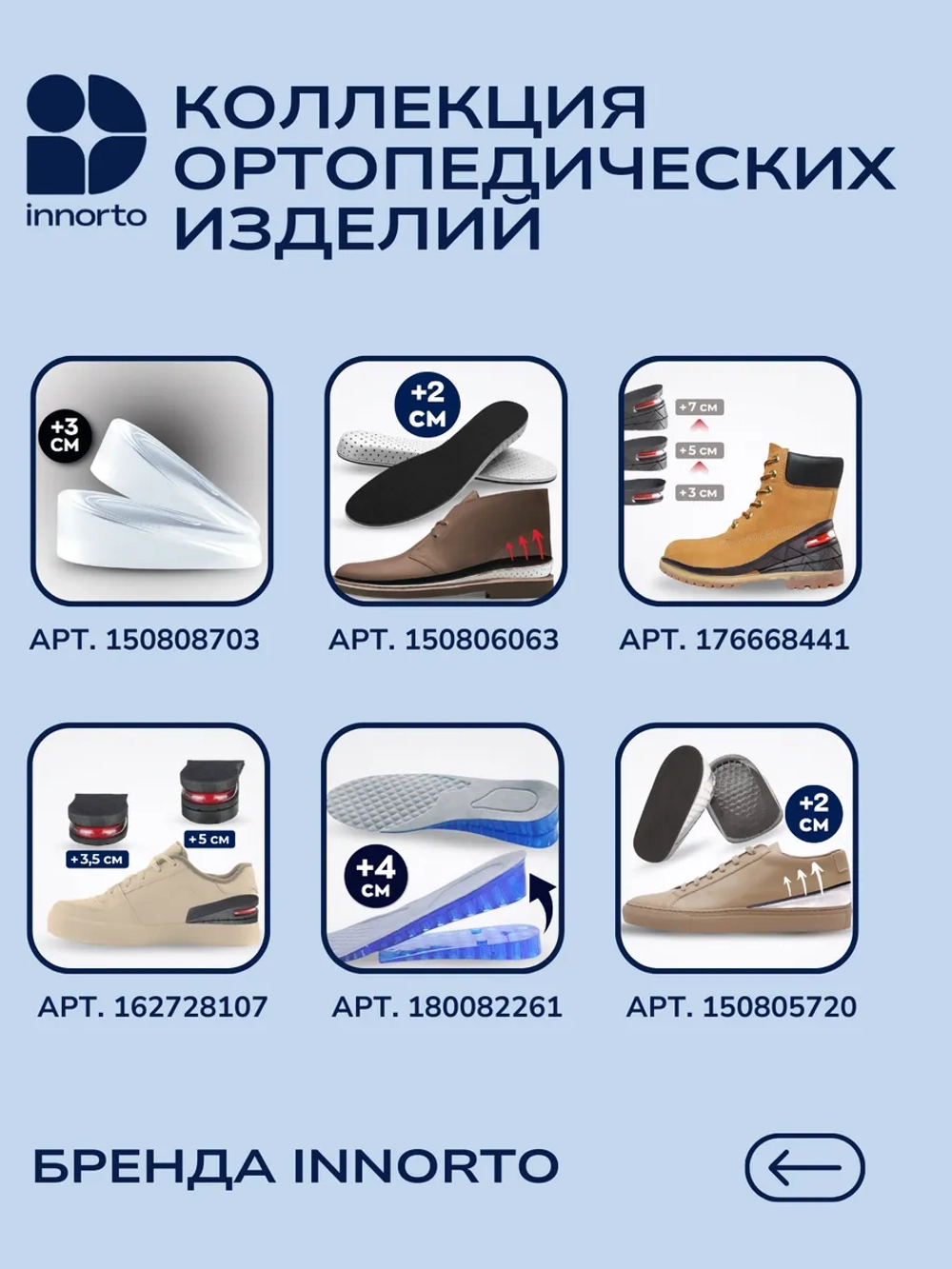 Набор стелек для роста