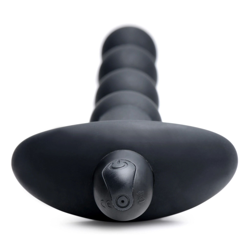 Черные анальные бусы с вибрацией и пультом ДУ 28X Remote Control Vibrating Silicone Anal Beads - 19 см. (Цвет: черный)
