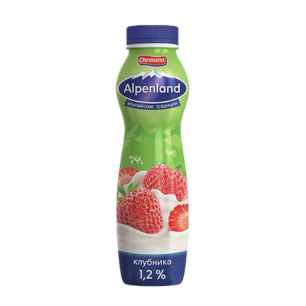 Йогурт Альпенланд 1,2% питьевой 290г Клубника, шт