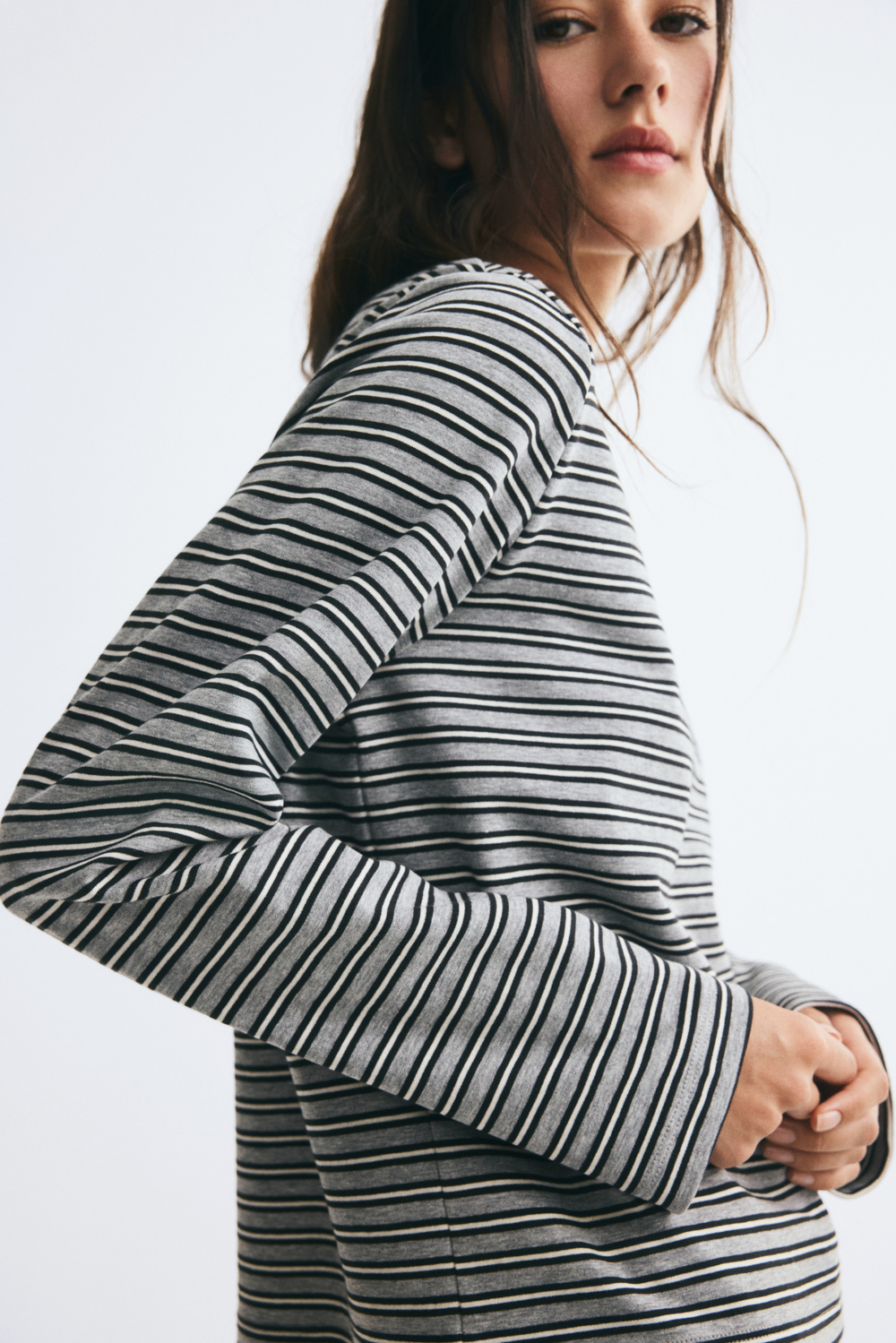 Джерси-топ с длинными рукавами - H&M