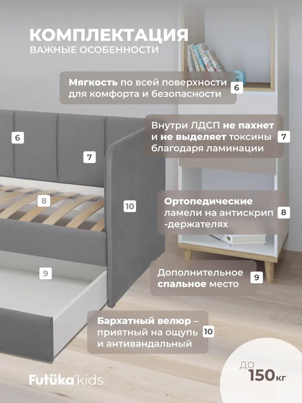 Диван - кровать 180х90 см Стич ткань Тедди
