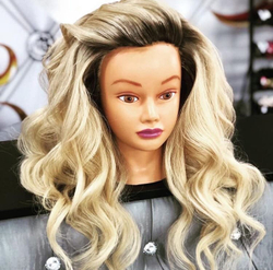 Учебная голова манекен Серсея Блонд с натуральными волосами (100% Human hair). Длина: 55-60 см.