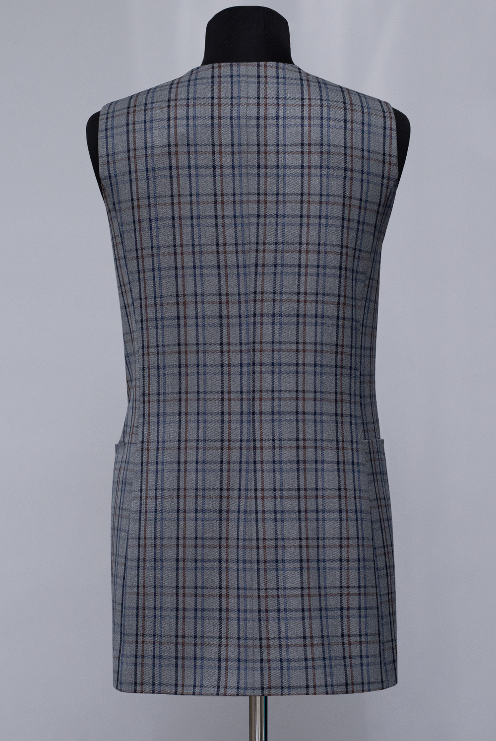 Удлинённый жилет 2980АЕ, клетка