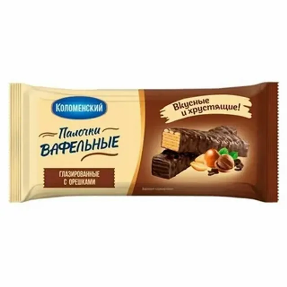 Палочки вафельные  Коломенский глазиров с орешками 140г