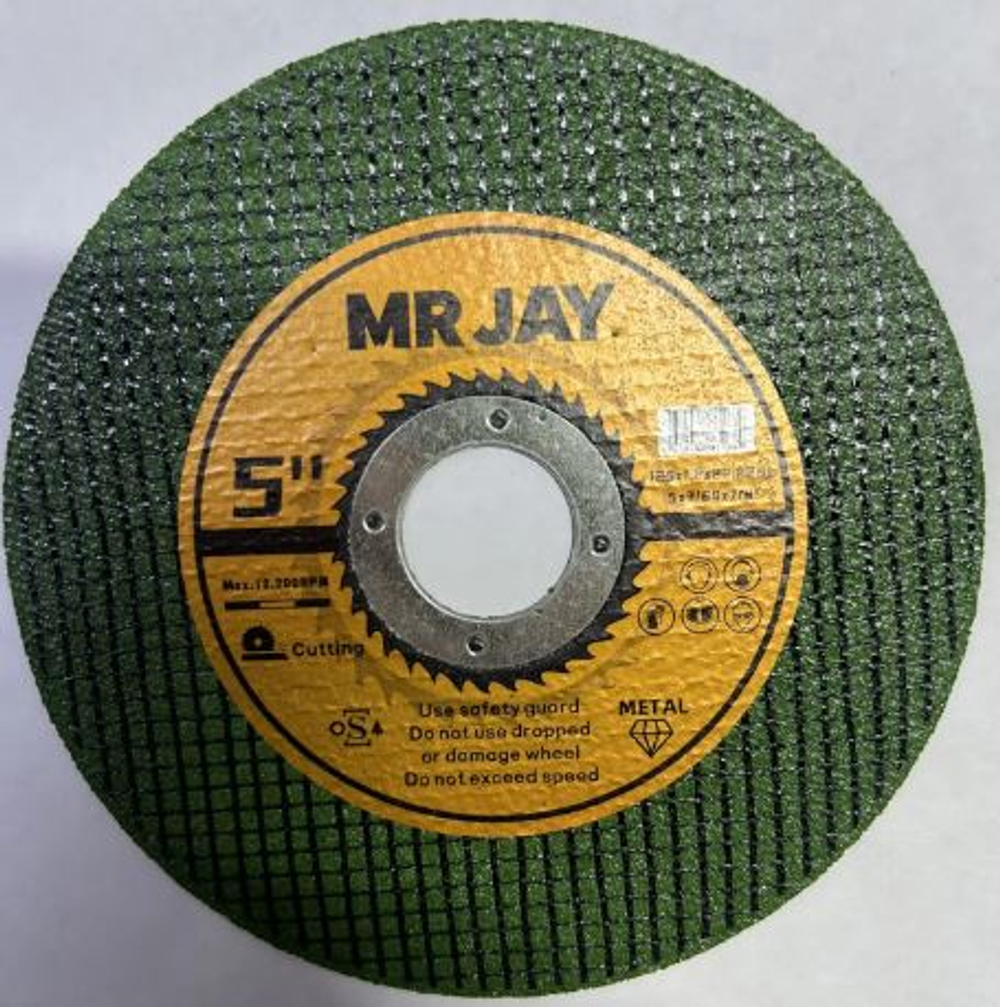 Круг отрезной по металлу абразивный, Ø 125 х 1,0 х 22 мм "MR JAY" (10/100/400)