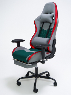 Кресло игровое компьютерное KRESLO COMFORT G-Tracer, с подсветкой, ткань, цвет: серо-зеленый