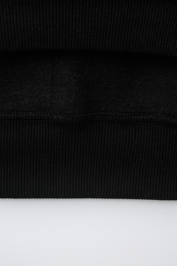 ZARA ОДНОТОННОЕ ХУДИ, ЧЕРНЫЙ