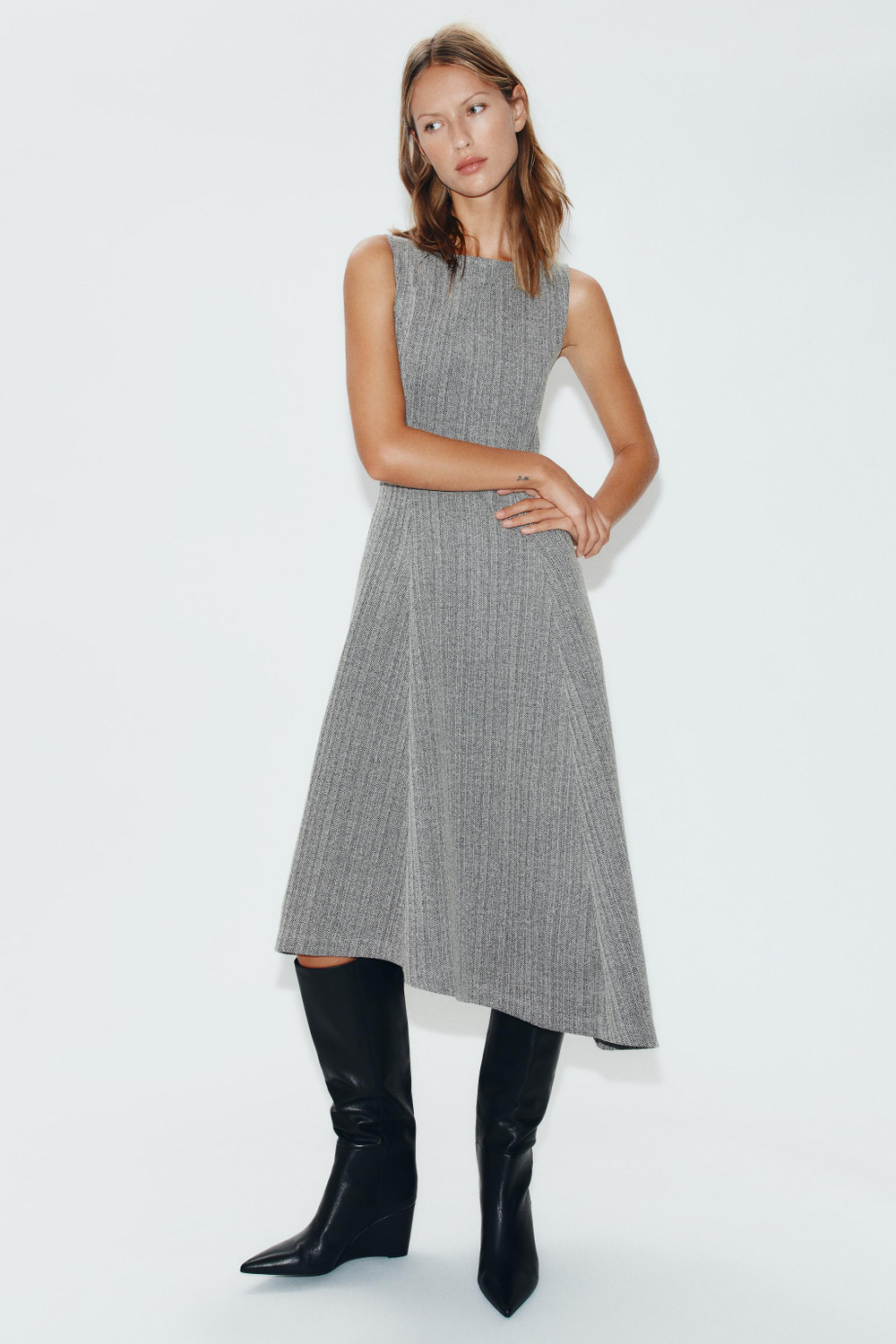 АСИММЕТРИЧНОЕ ПЛАТЬЕ МИДИ — ZARA