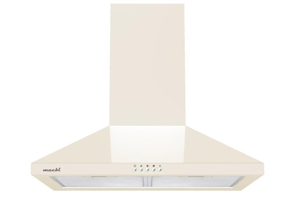 Вытяжка MACBI MS 60 MB IVORY 750м3 бежевый 2 короба алюм ф-р перекл кноп гофра освещ LED