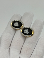 Запонки «Парусник» Wedgwood чёрные