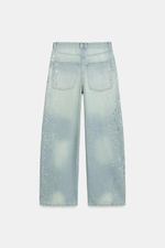 ДЖИНСЫ TRF BAGGY СО СТРАЗАМИ — ZARA