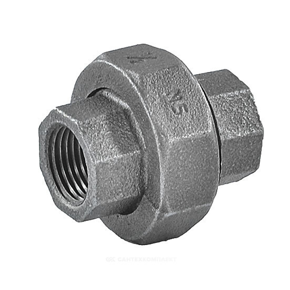 Соединитель прямой американка чугун Ду 40 (1 1/2") ВР/ВР Fittex PLUS