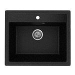 Мойкa МЛ-ГМУ04 (ML-GMU04) УЛЬТРА прямоугольная, черный камень, 565*495 мм (глуб. чаши 175)