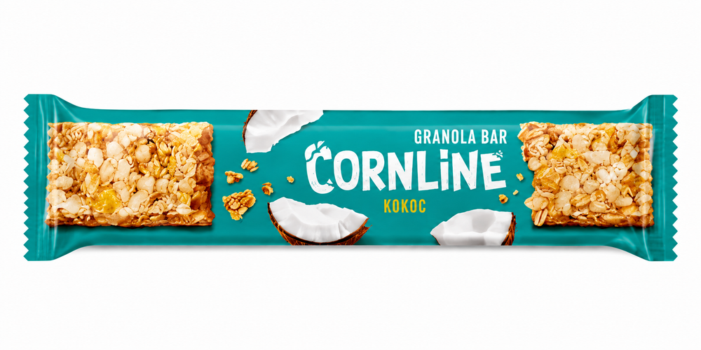 Батончик из цельных злаков Cornline с кокосовой стружкой и воздушным рисом, 18 шт по 30 гр