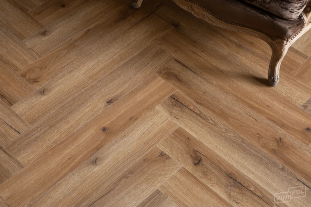 Кварц-винил SPC Vinilam VinilPol Herringbone 7 мм Паркет Франческо 1.355 м2