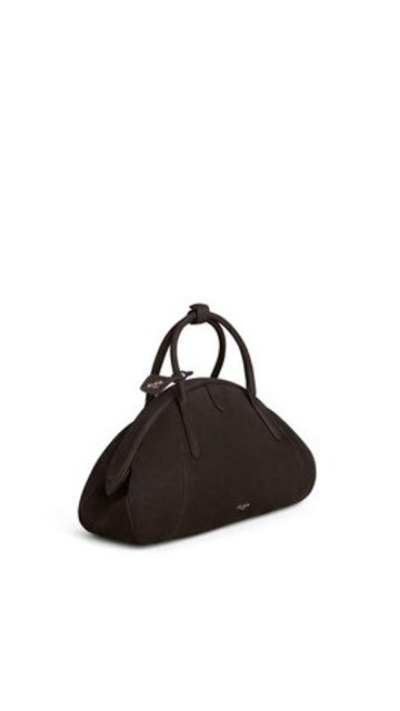 ALAÏA СУМКА С ВЕРХНЕЙ РУЧКОЙ ИЗ НУБУКА, ТЕМНО-КОРИЧНЕВЫЙ