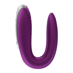 Фиолетовый вибромассажер 8,6см для пар Satisfyer Double Fun