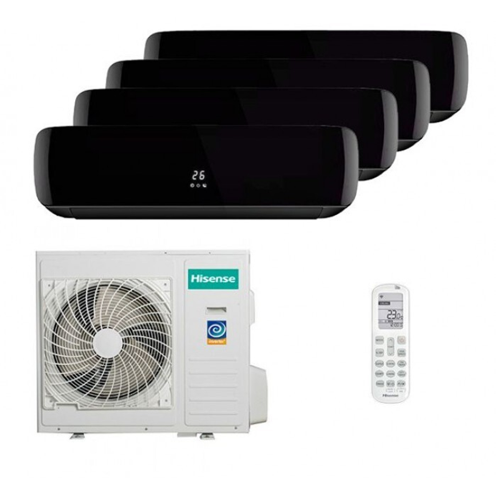 Мульти сплит-система Hisense на 4 комнаты (25+25+25+25 кв.м.) Black
