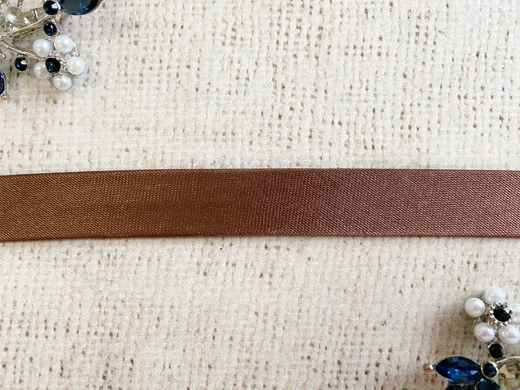 Косая бейка атласная, ш. 1,5 см, коричневый