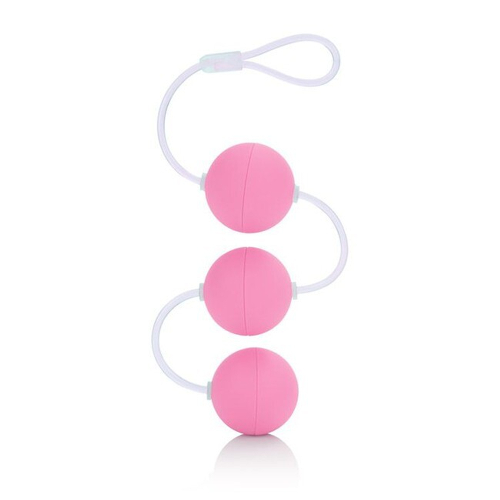 Анальные шарики со смещенным центром тяжести Love Balls (Цвет: розовый)